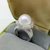 Cluster Rings 2 Styles Gorgeous HUGE 10-11mm 11-12mm ROUND Natural South Sea White Pearl Ring Adjustable