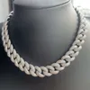 Yu Ying Jewelry Miami Cuban Chain 13 mm 16 mm Largeur 925 Collier de hanche à liaison sterling argent sterling Gra Moisanite