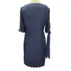 Casual Dresses Round Neck Dress Soft Breathable Women's Knee Length Midi With Hollow Out Three Quarter Sleeves For Lady