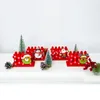 Party Decoration 2024 Christmas Business Card Holder Creative Wooden Box Fence Decora