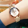 Tiktok New Ocean Star Steel Band Women's Live Multi Angled Gradient Glass Diamond Faced Fashion Watch