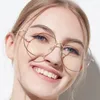 Sunglasses Frames Oversized Clear Round Glasses Silver Metal Frame Vintage Big Circle Brand Designer Huge Nerd Eyeglasses Women