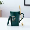 Mokken Cup keramische creatieve mug mode achternaam brief met lepel omslagpaar drinken koffie