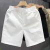 Men's Shorts Reinforced Pocket Seams Summer Casual With Elastic Waistband Zipper Solid Color Straight Wide Leg For A