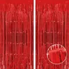 Decoração de festa 1pc Red Background Tassel Cortinas