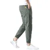 Summer Mens Casual Fashion Simple Nine-point Pants Loose Sweatpants Ultra-thin Waist Trousers