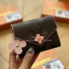 Projektant Floral Lousis Vouton Portfel Luksusowy torebka Monety Wysokiej jakości uchwyt na kartę LVSE Kobiety oryginalne skórzane portfele męskie Modne sprzęgło krowi z pudełkiem O8694B
