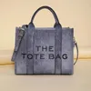 Wholesale ladies shoulder bag 3 colors simple denim gradient fashion tote bag large wear resistant padded leather handbag daily Joker women backpack 4562#