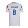 كرة القدم Jersey S-4XL Italy Soccer Player 2024 Home Away 24 25 Italia Kids Chiesa Maglie Da Calcio Verratti Jorginho Romagnoli MeMobile Bonucci Stirts