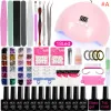 Kits Nail Set UV LED LAMPE POUR MANICURE 12PCS GEL ROSIR DE ROSIDE DE TEL