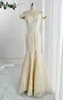 Party Dresses Light Yellow Sexy Tube Top V -Neck Super Slim Mermaid Banket Performance Evening Dress kjol M2273