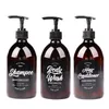 500ml PET Liquid Soap Bottle Brown Bathroom Shower Gel Refillable Bottle Shampoo Shampoo Conditioner Lotion Press Dispenser