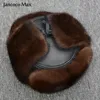 男性のためのベレー帽の毛皮の帽子本物のミンク・リアル・シープスキン・レザー冬の温かいカジュアルスタイルキャップs3074