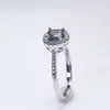 Серый цвет 1CT Ladies Ring Silver 925 Jewerly for Women Fashion Command Wedding Diamond Party Jewerlyrings 240313