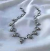 Pendant Necklaces Goth Charms Round Pierced Skull Necklaces Punk Korean Fashion Chains Skull Pendant Necklace Men Women Grunge Accessories JewelM1SM