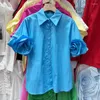 Blouses pour femmes Oceanlove T-shirt de printemps d'été pour femmes 3d fleurs vintage solide ropa de mujer fashion coréen élégant camisas décontractés
