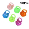 Party Decoration 100st Glowing Strawberry Rings Light Led Ring Finger Up Jelly ojämn blinkande bubbla Rave Color Favors