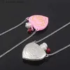 Colliers pendants Fashion Collier de coeur rose Collier pendent