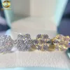 Hot Selling Hip Hop Iced ut 12 mm guldskruv tillbaka 925 Silver Moissanite Fashion Flower Earring