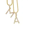 Colares pendentes Moda 26 Iniciais Colar de letra Gold Copper CZ Zircon Nome personalizado A-Z Alfabets Chokers for Women Jewelry Gift