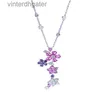 Wysoka wersja Oryginalna nakotka 1to1 S925 Sterling Srebrny złotoblate środkowa nocna noc Dream Flower Cluster Kolny projektant wysokiej jakości naszyjnik Choker