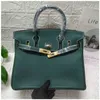 Дизайнерская подлинная кожаная сумочка BK 2024 Новая темно-зеленая сумка модная кожаная женская ручная блокировка 30 35 UVVB