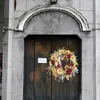 Decorative Flowers 48CM Fall Wreaths For Front Door Autumn Wreath With Sunflower Thanksgiving Harvest Festival Home Decoration
