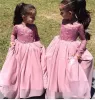 Платья кекс цветочные девушки платья для свадеб персиковые розовые девчонки.