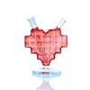 Kopfige Glasbongs Shisha/Red Heart formuld Glass Shisha Pipe, Frauenpfeife, 5,3 Zoll