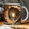 Drinkware 3D Bookhelf Mug Funny Ceramic Coffee Cups Black Office Mugs Friends Birthday Present LT901