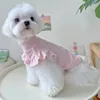 Abbigliamento per cani Summer Vestretine Maglietta Fashion Maglietta Manica Butterfly Sleeve York Pomerania Maltese Schnauzer Cute Pajamas Costume