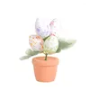 Party Decoration H7EA Easter Eggs Bonsai Colorful Simulated Potted Plant Painted Foam