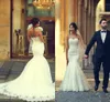 2024 Said Arabic Mermaid Wedding Dresses 섹시한 등이없는 연인 레이스 아플리크 주름 길이 신부 가운 맞춤형 로브 드로브 드러브 마리지 BC18545