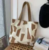 ins canvas women students fashion tote bags art animal print shoulder bag terndy high quality shopping bags