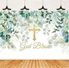 Party Decoration First Communion Banner Decorated Baby Shower Pography Bakgrund Present Po Booth Props God Bless Backdrop Baptismal