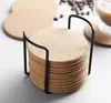 Table Mats Natural Round Wooden Slip Slice Cup Mat 6/10/20PC Tea Coffee Decor Durable Pad Mug Drink Holder For DIY Tableware Coaste