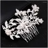 Haarclips Bronrettes Crystal Pearl Bridal Hairspin Comb Clip For Women Bride Rhinestone Accessoires Sieraden Druppel Delivering Hairjewelry OTSCD