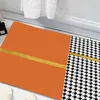 Fashion Orange Geometric Short Plush Printed Mat Badrum Absorberande icke-halkmattor Mattor