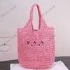 Bolsa de designer bolsa bolsa de verão praia de palha de palha de palha fibra feminina feminina bolsa de bolsa cosmética bolsa de luxo