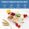 Abendessen 4 Gitter Snack Container Quadrat tragbar geteilte Aufbewahrung Home Küchenflaschen Box Tools Bento