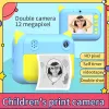 Adaptadores Câmera de impressão instantânea de crianças 1080p HD Câmera digital com papel fotográfico Câmera de brinquedo infantil para presente de aniversário