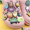 Schmuck Großhandel 100pcs PVC Rabbit Ostereiwagen Schmetterling Karottenschuhschuh Reisschnalle Dekorationen für Armbandknopf Clog Drop Dhlne Dhlne