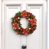 Decorative Flowers 40cm Outdoor Christmas Wreath Artificial Large Rattan Garlands With Berries Balls Ornament For Decor