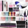 Klänningar professionell nageluppsättning poly nagelgel för snabb förlängnings kit gel nagellack elektrisk nagelborr hine med 36W UV LED -lampan