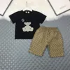 Sommar ny designer barnkläder Pure Cotton Fashion Men's and Women's Two-Piece Set Storlek 90 cm-160 cm A7