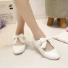 Sneakers Children Bowknot Wedding Party Princess Shoes For Big Kids Girls White Pink Gold Dance Dress Shoes 5 6 7 8 9 11 10 12 Years old