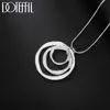 Pendant Necklaces Fashion Fine Brand Silver Color Necklace For Women Luxury Wedding Jewelry Bohemia Three Circle Pendants Snake Chain Necklace24560P