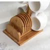 Mokken 200 ml keramische koffiekop huishouden Mok Creative Simple Hanging Cold Water Set Kitchen Restaurant Tea Bamboo Wood Stand