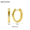 Boucles d'oreilles Stud Hoyon Ins Style 2024 Fishion Round pour les femmes 925 Jewelry Single Diamond Boucle d'oreille Simple Lady Korean Party