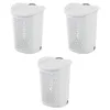 Laundry Bags Wheeled Plastic Basket For Clothes White Set Of 3 Hamper
